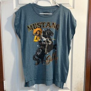 Rodeo Women's Teal Graphic Tee - Short Sleeve